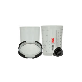 3M PPS Series 2.0 Spray Cup System Kit, Midi (13.5 fl oz, 400 mL), 200u Micron Filter, 1 kit/cs