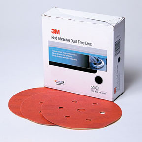 Red Abrasive Hookit Disc D/F, 6 in, P320, 50 discs per box