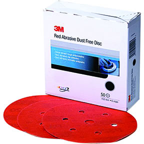 Red Abrasive Hookit Disc D/F, 6 in, P180, 50 discs per box