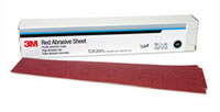 Red Abrasive Hookit Sheet, 2 3/4 in x 16 1/2 in, 40D, 25 sheets per box