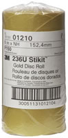 Stikit Gold Disc Roll 01210, 6", P150A, 75 discs/roll, 6 rolls/cs