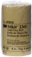 6" Stikit Gold P80 Grade Sanding Discs- 75 Disc Roll