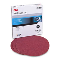 Red Abrasive Hookit Disc, 6 in, P180, 50 discs per box