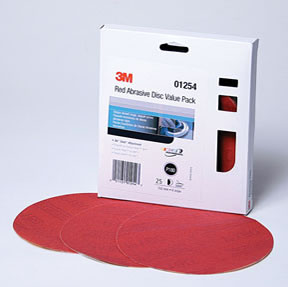 Red Abrasive Stikit Disc Value Pack, 6 in, P180, 25 discs per pack