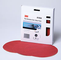 Red Abrasive Stikit Disc Value Pack, 6 in, P180, 25 discs per pack
