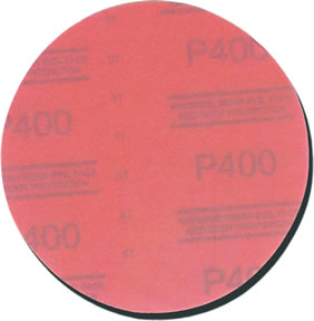 5" Red Abrasive P400 Grit Hookit Disc