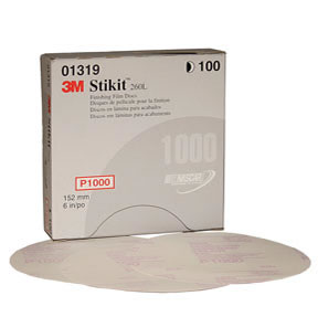 Stikit Finishing Film Disc 01319, 6" , P1000, 100 discs/bx