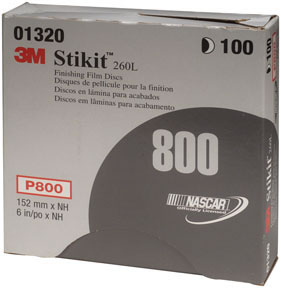 Stikit Finishing Film Disc 01320, 6" , P800, 100 discs/bx