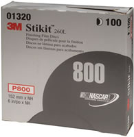 Stikit Finishing Film Disc 01320, 6" , P800, 100 discs/bx