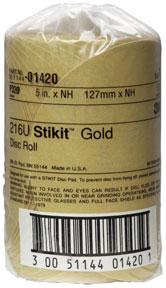 Stikit Gold Disc Roll 01420, 5", P320A, 175 discs/roll