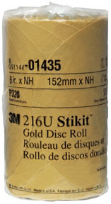 6" Stikit Gold P320 Grade Sanding Discs- 175 Disc Roll