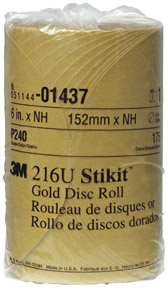 6" Stikit Gold Disc Roll 01437, P240A, 175 discs/roll