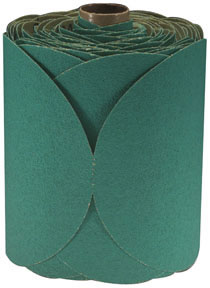 6" Stikit Green Fre-Cut 80D Grade Sanding Discs- 100 Disc Roll