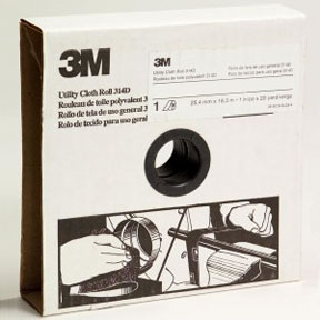 Utility Cloth Roll 314D, 1 in x 20 yd P180 J weight