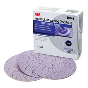 Purple Clean Sanding Hookit Disc, 6 in, P600, 50 discs per box