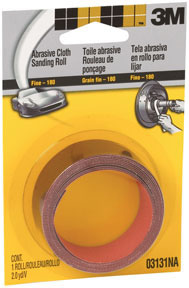 Abrasive Cloth Sanding Roll, 1" x 6', Fine