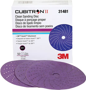 Cubitron II Clean Sanding Hookit Disc, P220 Grit, 6"