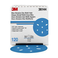 3M Hookit Blue Abrasive Disc Multi-hole, 3", 120 Grade