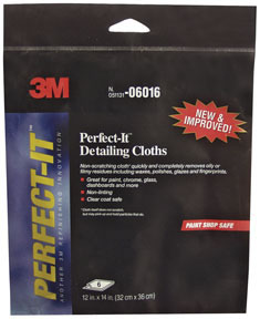 Perfect-It Detailing Cloths 06016, 12" x 14", 6 Cloths/Pack