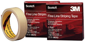 Scotch Fine Line Striping Tape, 8 Pull Outs, 1" x 550"