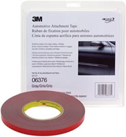 Automotive Attachment Tape, Gray, 1/4 in x 20 yd, 30 mil