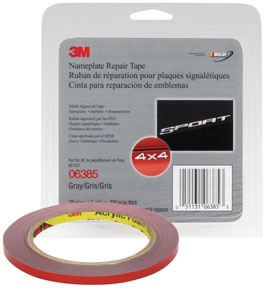 Nameplate Repair Tape 06385, Gray, .236" x 5 Yds, 30 mil