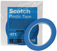 Scotch Plastic Tape 471 Blue, 1/8" x 36 yd