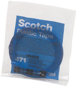 Scotch Plastic Tape 471 Blue, 1/4" x 36 yd