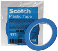 Scotch Plastic Tape 471 Blue, 1/2" x 36 yd