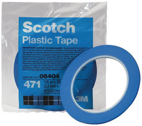 Scotch Plastic Tape 471 Blue, 3/4" x 36 yd