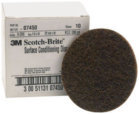 Scotch-Brite Surface Conditioning Disc 07450 Brown, 4", Coarse, 10 discs/bx