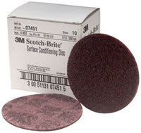 Scotch-Brite Surface Conditioning Disc 07451 Maroon, 4" Med, 10discs/bx