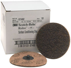 Scotch-Brite Roloc Surface Conditioning Disc 07482 Brown, 4", Coarse, 10/box