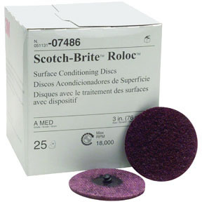 3" Scotch-Brite Roloc Maroon Medium Surface Conditioning Disc