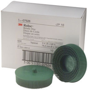 Scotch-Brite Roloc Bristle Disc 07526 Green, 3", Coarse, 10 discs/bx