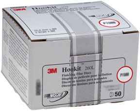 Hookit Finishing Film Disc 00908, 3", P1200, 50 discs/bx