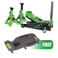 3.5T Jack / 6T Jack Stand Combo W/FREE 42" HDPE Creeper 440 Lbs.