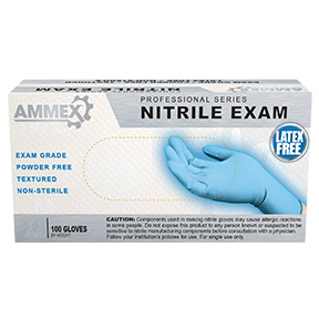 AMMEX Nitrile PF Exam Medium Gloves