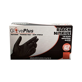 GlovePlus Black Nitrile PF Ind Large Gloves