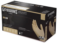 Gloveworks HD Heavy Duty Powder Free Textured Latex Gloves - Small