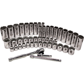 3/8" Drive 12-Point Socket Set, 47 Pc