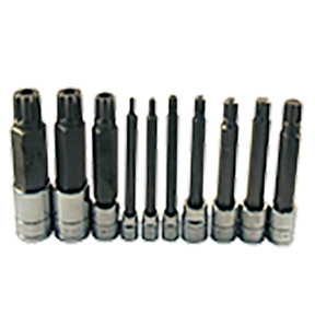 10 Pc. 4.5" Long  Triple Square XZN Bit Socket Set