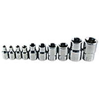 1/4, 3/8 and 1/2 Dr. Star Socket Set, 10 pc.