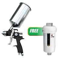 1.8mm HVLP Primer Spray Gun W/ Free 2pk Mini In-Line Disposable Desiccant Dryer