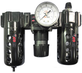 Poly Filter, Regulator, Lubricator and Gauge Modular Unit with Manual Drain