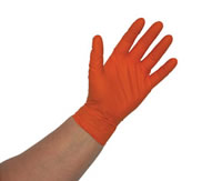 Orange Lightning Powder Free Nitrile Gloves, Large