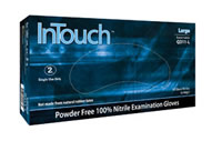 InTouch Powder Free 100% Nitrile Exam Gloves, Medium